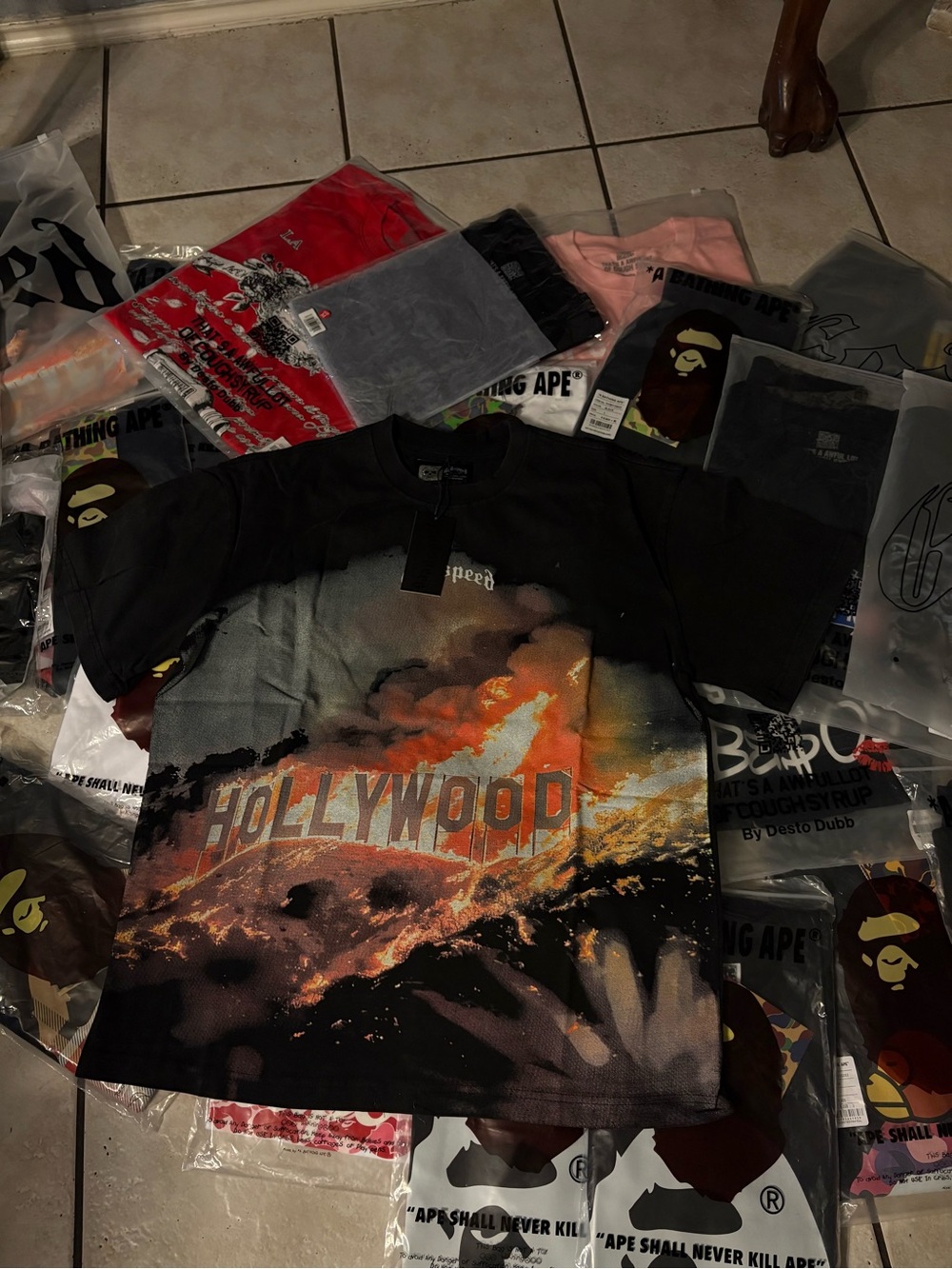 Black Hollywood Graphic Short Sleeve Tee